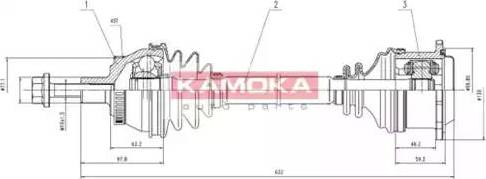 Kamoka VW1138921A - Piedziņas vārpsta www.autospares.lv