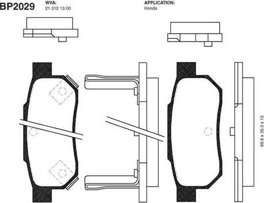 Kavo Parts BP-2029 - Bremžu uzliku kompl., Disku bremzes www.autospares.lv