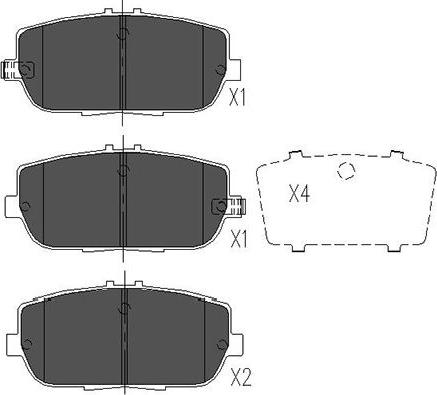 Kavo Parts KBP-4551 - Bremžu uzliku kompl., Disku bremzes www.autospares.lv