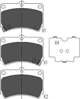 Kavo Parts KBP-4501 - Bremžu uzliku kompl., Disku bremzes autospares.lv