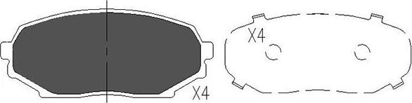 Kavo Parts KBP-4521 - Bremžu uzliku kompl., Disku bremzes www.autospares.lv