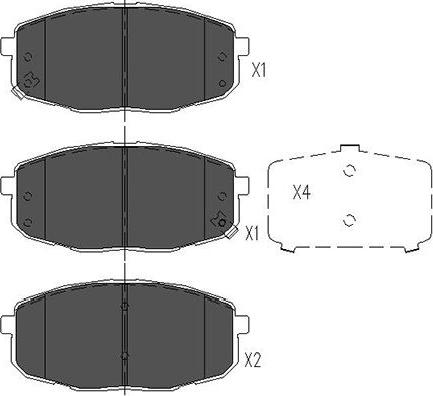 Kavo Parts KBP-4004 - Bremžu uzliku kompl., Disku bremzes www.autospares.lv