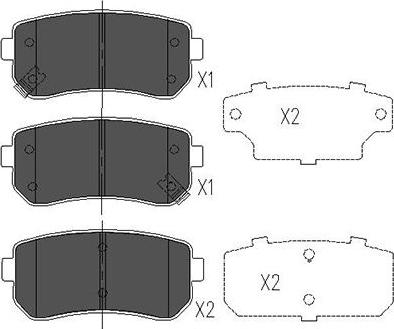 Kavo Parts KBP-4007 - Тормозные колодки, дисковые, комплект www.autospares.lv