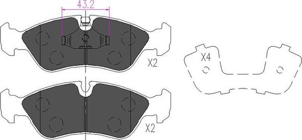 Kavo Parts KBP-1004 - Bremžu uzliku kompl., Disku bremzes autospares.lv