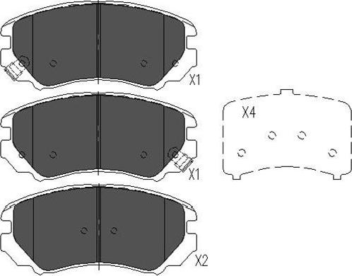 Kavo Parts KBP-3008 - Тормозные колодки, дисковые, комплект www.autospares.lv