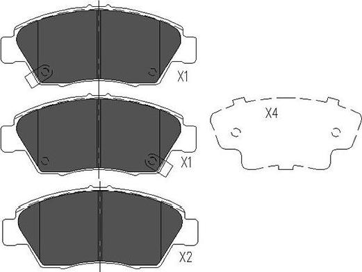 Kavo Parts KBP-2003 - Bremžu uzliku kompl., Disku bremzes www.autospares.lv