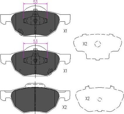 Kavo Parts KBP-2036 - Brake Pad Set, disc brake www.autospares.lv