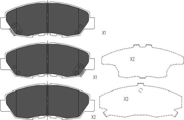 Kavo Parts KBP-2026 - Bremžu uzliku kompl., Disku bremzes www.autospares.lv