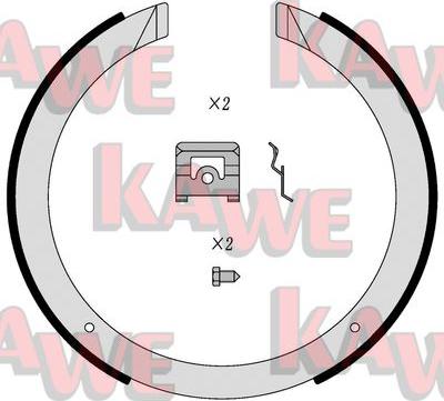 Kawe 01098 - Bremžu loku kompl., Stāvbremze www.autospares.lv