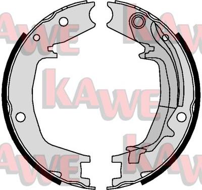 Kawe 01062 - Brake Shoe Set, parking brake www.autospares.lv