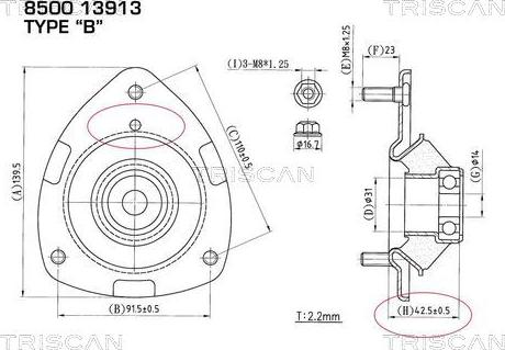 Kawe 8500 13913 - Amortizatora statnes balsts www.autospares.lv