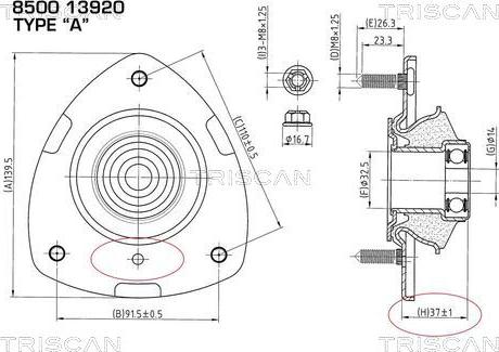 Kawe 8500 13920 - Amortizatora statnes balsts autospares.lv