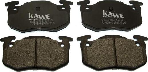 Kawe 810002 - Brake Pad Set, disc brake www.autospares.lv