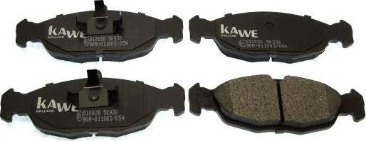 Kawe 810020 - Brake Pad Set, disc brake www.autospares.lv