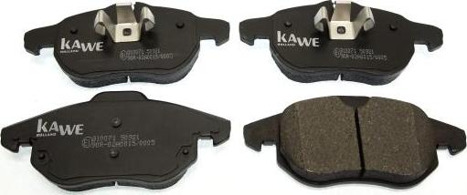 Kawe 810071 - Brake Pad Set, disc brake www.autospares.lv