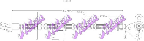 Kawe H4401 - Bremžu šļūtene www.autospares.lv