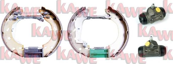 Kawe OEK555 - Комплект тормозных колодок, барабанные www.autospares.lv