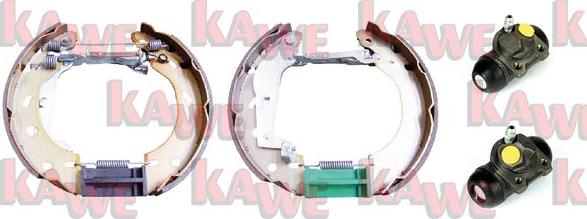 Kawe OEK538 - Комплект тормозных колодок, барабанные www.autospares.lv