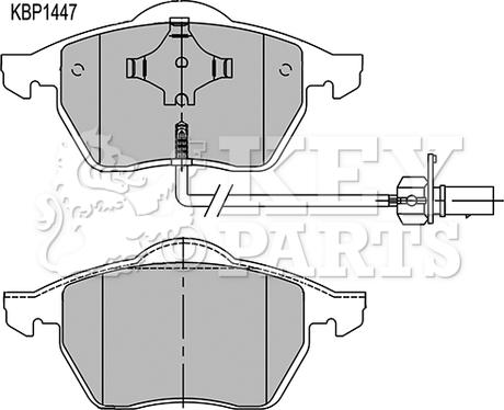 Key Parts KBP1447 - Тормозные колодки, дисковые, комплект www.autospares.lv