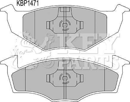 Key Parts KBP1471 - Тормозные колодки, дисковые, комплект www.autospares.lv