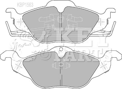 Key Parts KBP1563 - Тормозные колодки, дисковые, комплект www.autospares.lv