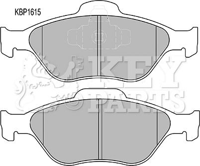 Key Parts KBP1615 - Тормозные колодки, дисковые, комплект www.autospares.lv