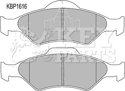 Key Parts KBP1616 - Тормозные колодки, дисковые, комплект www.autospares.lv