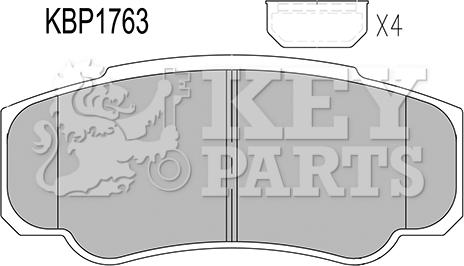 Key Parts KBP1763 - Тормозные колодки, дисковые, комплект www.autospares.lv