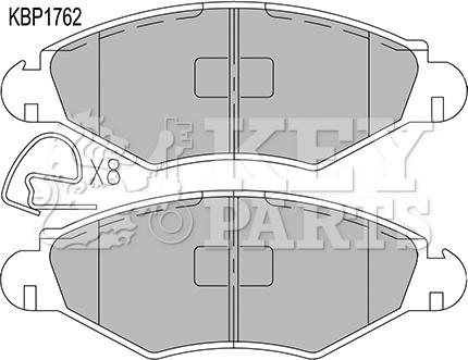 Key Parts KBP1762 - Bremžu uzliku kompl., Disku bremzes autospares.lv