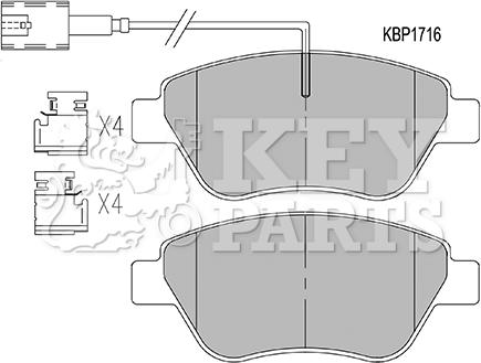 Key Parts KBP1716 - Bremžu uzliku kompl., Disku bremzes autospares.lv