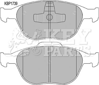 Key Parts KBP1739 - Тормозные колодки, дисковые, комплект www.autospares.lv