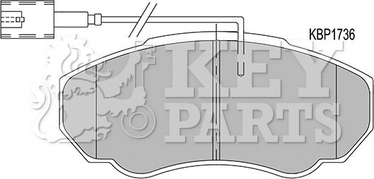 Key Parts KBP1736 - Тормозные колодки, дисковые, комплект www.autospares.lv