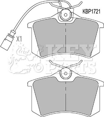 Key Parts KBP1721 - Brake Pad Set, disc brake www.autospares.lv