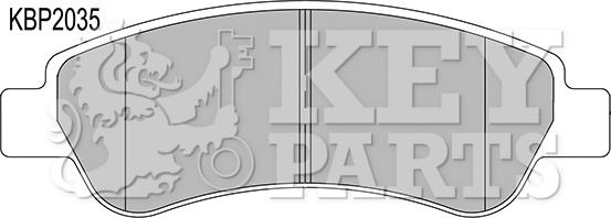 Key Parts KBP2035 - Тормозные колодки, дисковые, комплект www.autospares.lv