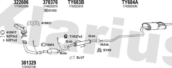 Klarius 900463U - Izplūdes gāzu sistēma www.autospares.lv