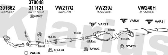 Klarius 930836U - Izplūdes gāzu sistēma www.autospares.lv