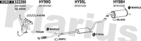 Klarius 450056U - Izplūdes gāzu sistēma www.autospares.lv