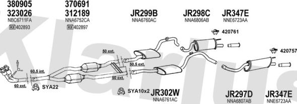 Klarius 080219U - Izplūdes gāzu sistēma www.autospares.lv