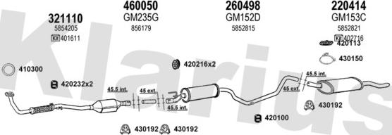 Klarius 390949E - Izplūdes gāzu sistēma www.autospares.lv