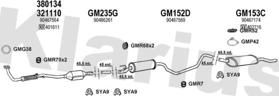 Klarius 390949U - Izplūdes gāzu sistēma www.autospares.lv