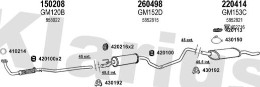 Klarius 390540E - Izplūdes gāzu sistēma www.autospares.lv