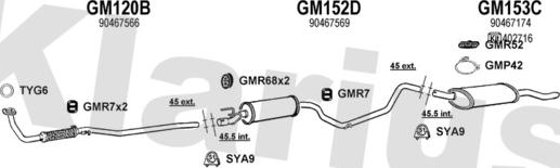 Klarius 390540U - Izplūdes gāzu sistēma www.autospares.lv