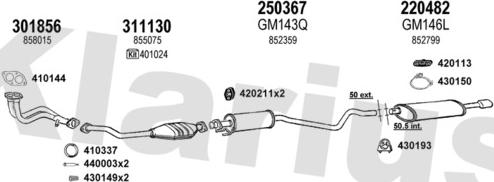 Klarius 390532E - Izplūdes gāzu sistēma www.autospares.lv