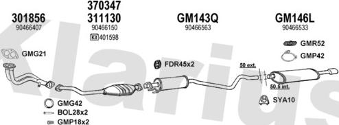 Klarius 390532U - Izplūdes gāzu sistēma www.autospares.lv