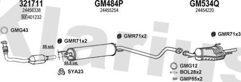 Klarius 391406U - Izplūdes gāzu sistēma www.autospares.lv