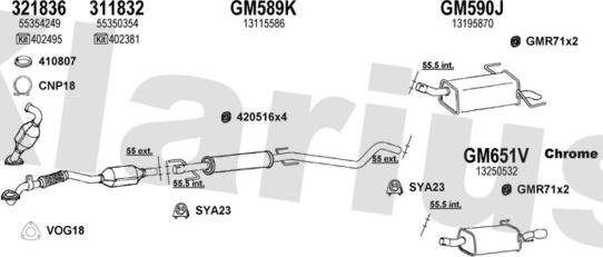 Klarius 391585U - Izplūdes gāzu sistēma www.autospares.lv