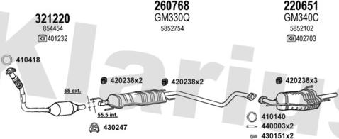 Klarius 391366E - Izplūdes gāzu sistēma www.autospares.lv