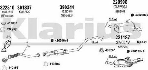 Klarius 391747E - Izplūdes gāzu sistēma www.autospares.lv