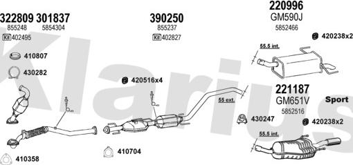 Klarius 391752E - Izplūdes gāzu sistēma www.autospares.lv