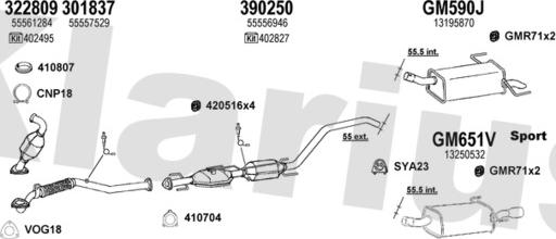 Klarius 391752U - Izplūdes gāzu sistēma www.autospares.lv